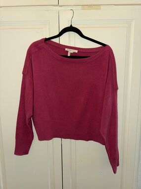 BCBGeneration Off-the-Shoulder Fuchsia Sweater